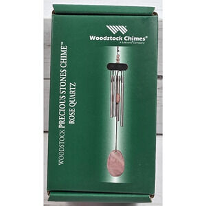 Woodstock Precious Stones 11" Chime, Rose Quartz the Heart Stone, New in Box